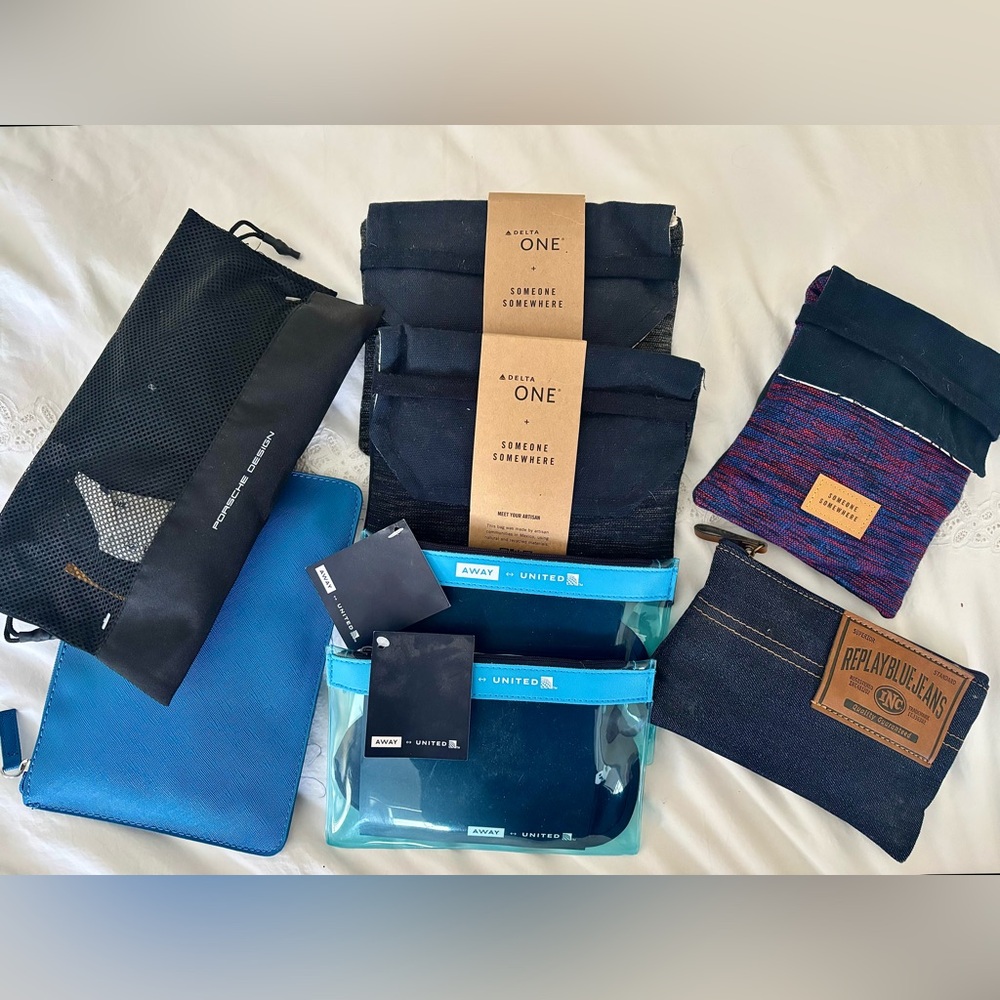 Lot of 8 Airline Amenities Toiletry Kits Delta One United Business Class